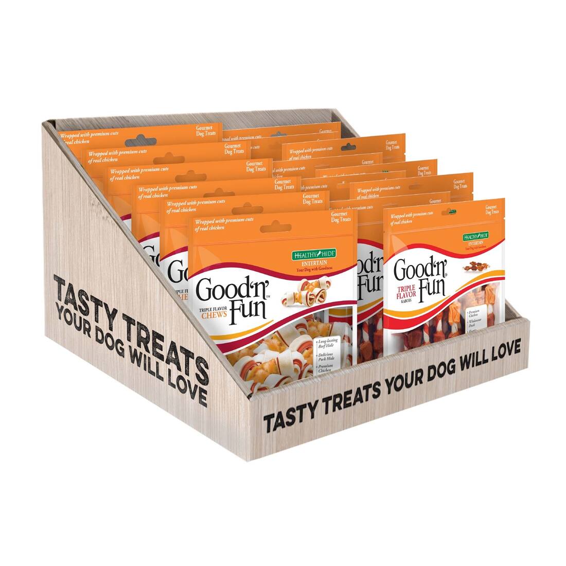 Good 'n' Fun Triple Flavor Chews, Rawhide For Dogs, 18 count