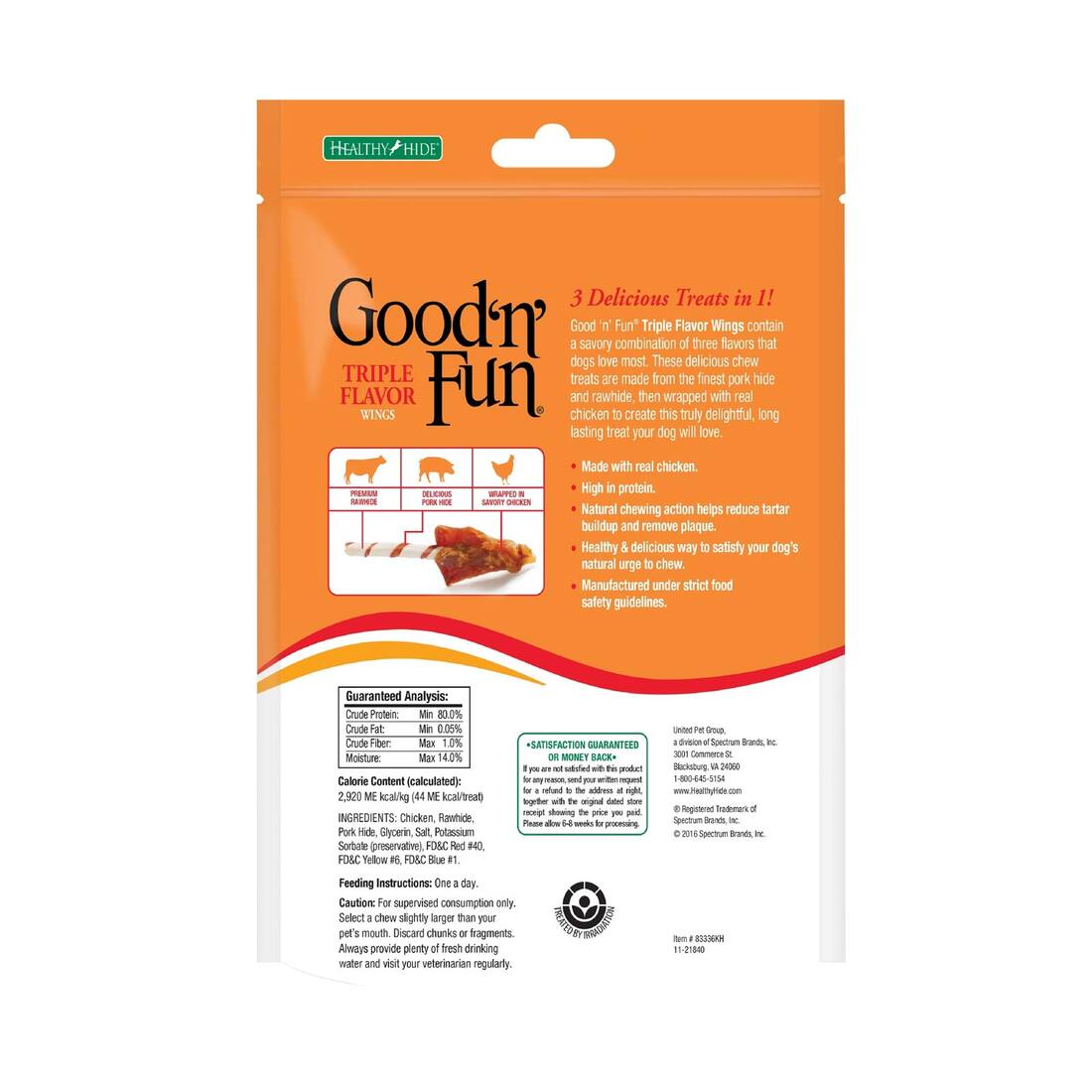 Good 'n' Fun Triple Flavor Wings, Rawhide For Dogs, 4 ounces