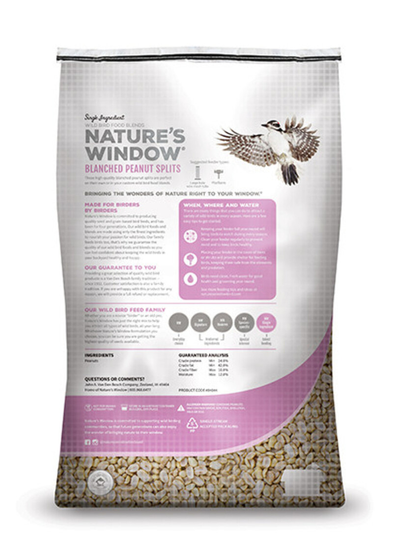 Nature's Window Peanut Splits Wild Bird Food, 15 Pounds