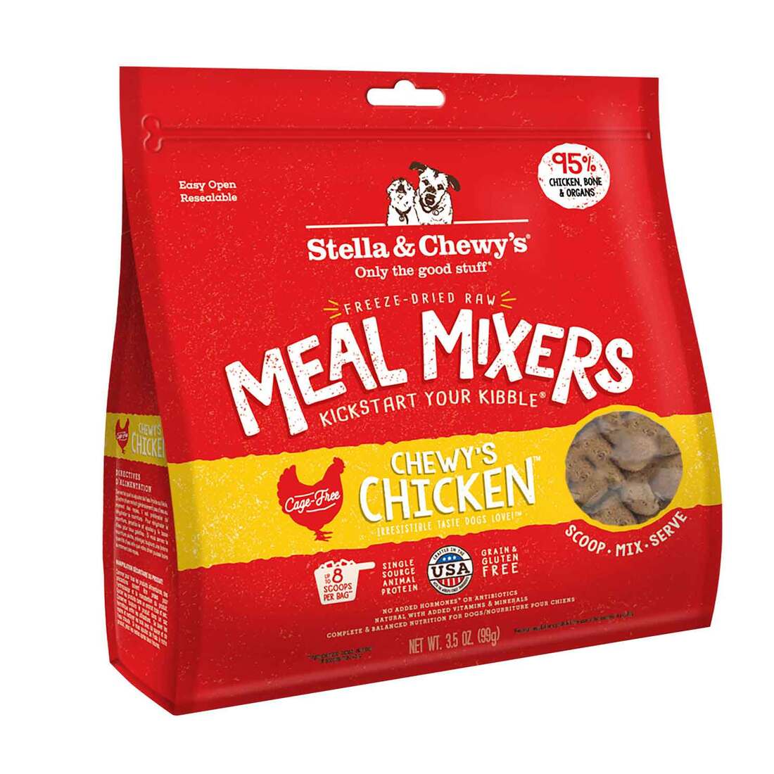 Stella & Chewy's Dog Freeze-Dried Raw, Chewy's Chicken Meal Mixer, 3.5 Ounces