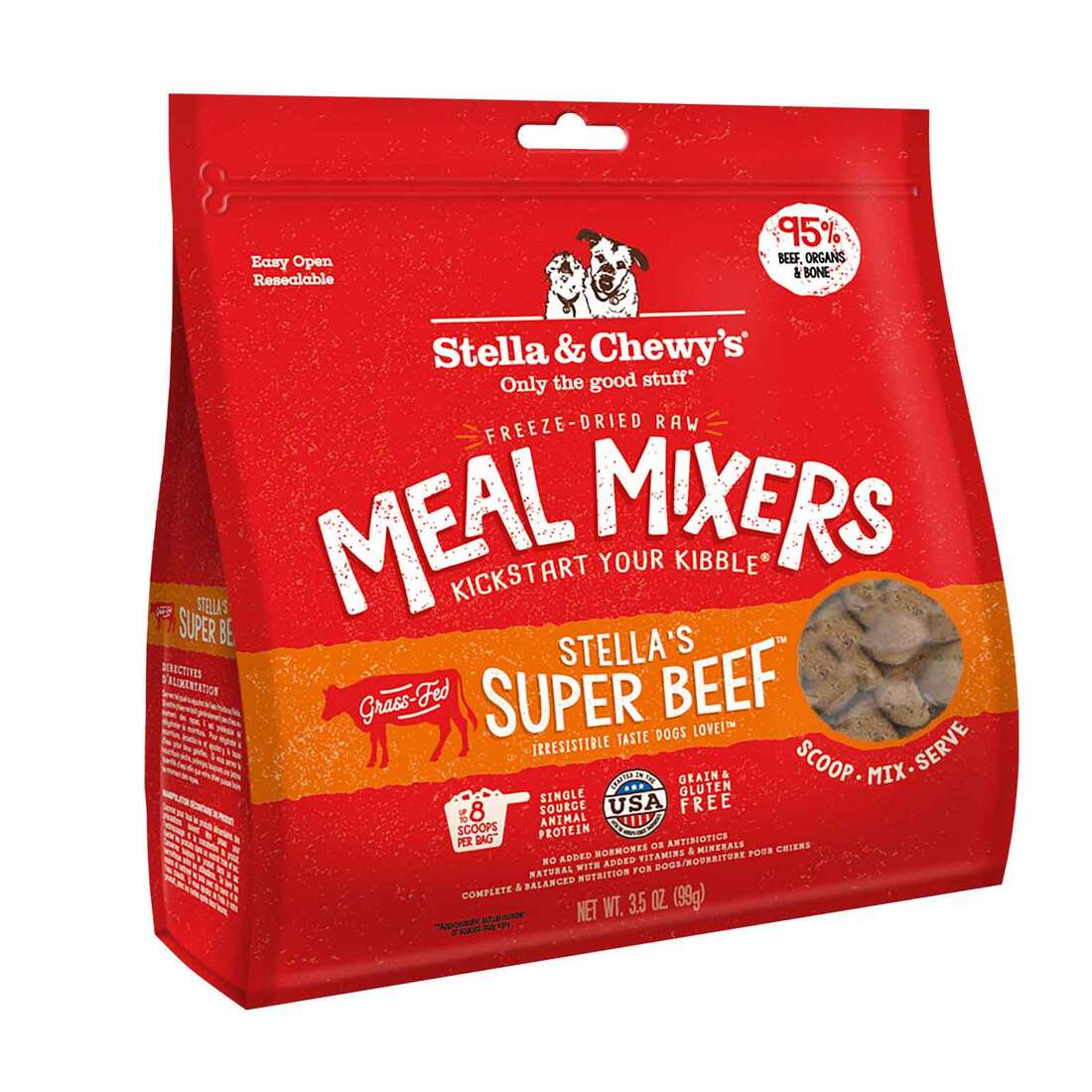 Stella & Chewy's Dog Freeze-Dried Raw, Super Beef Meal Mixer, 3.5 Ounces