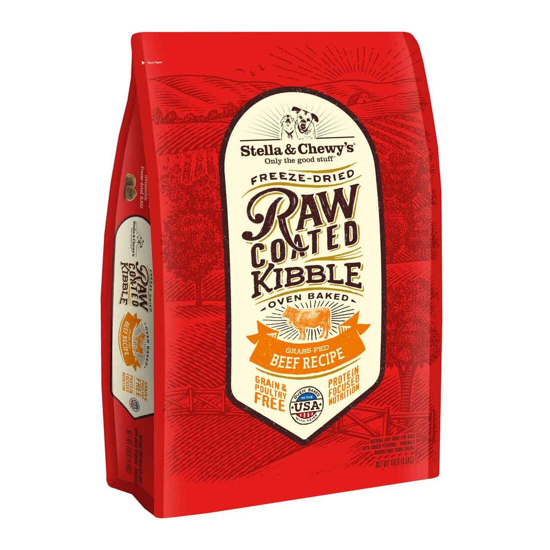 Stella & Chewy's Dog Raw Coated Kibble, Grass-Fed Beef, 10 Pounds