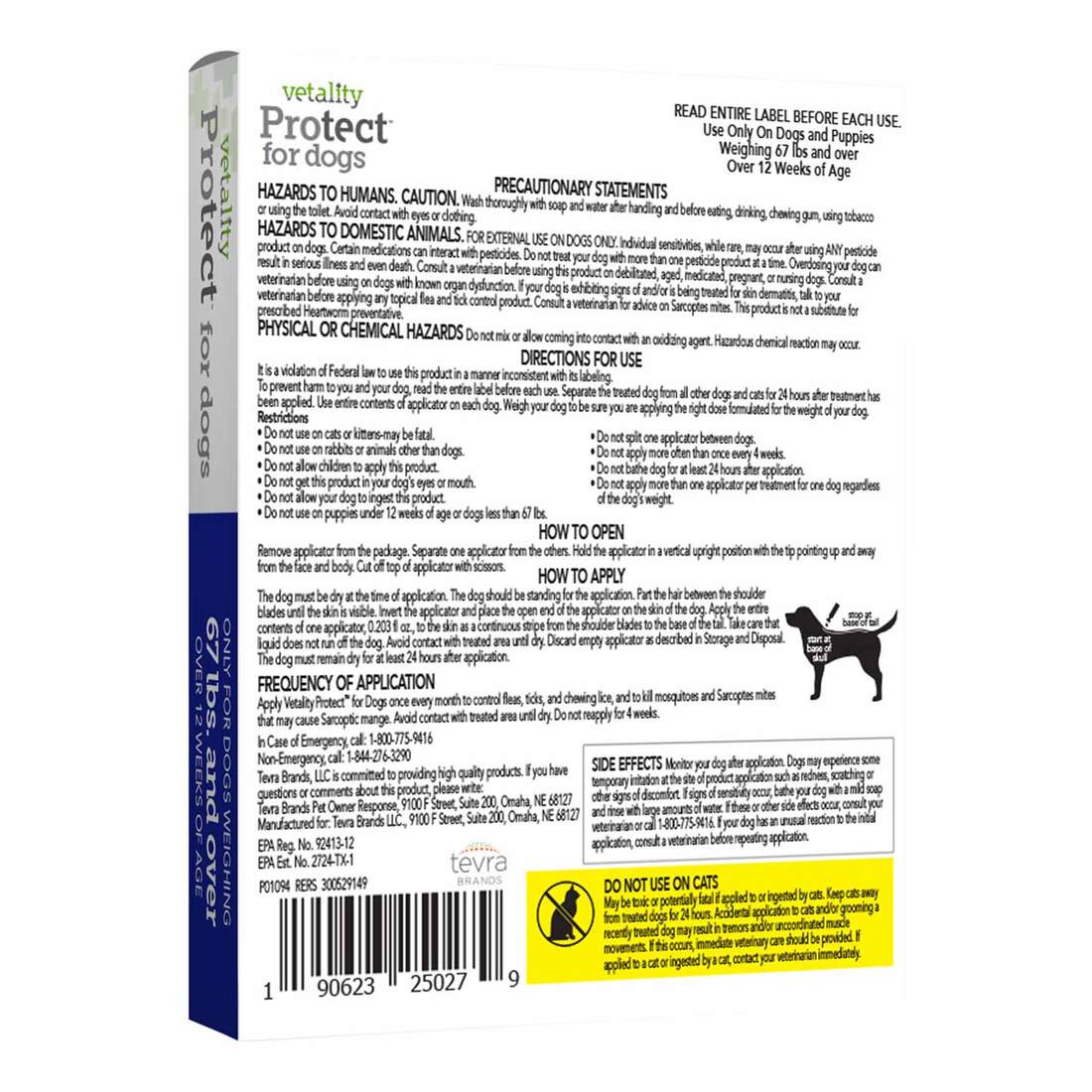 Vetality Protect F&T Topicals for Dogs Larger Than 67 Pounds, 3 Doses