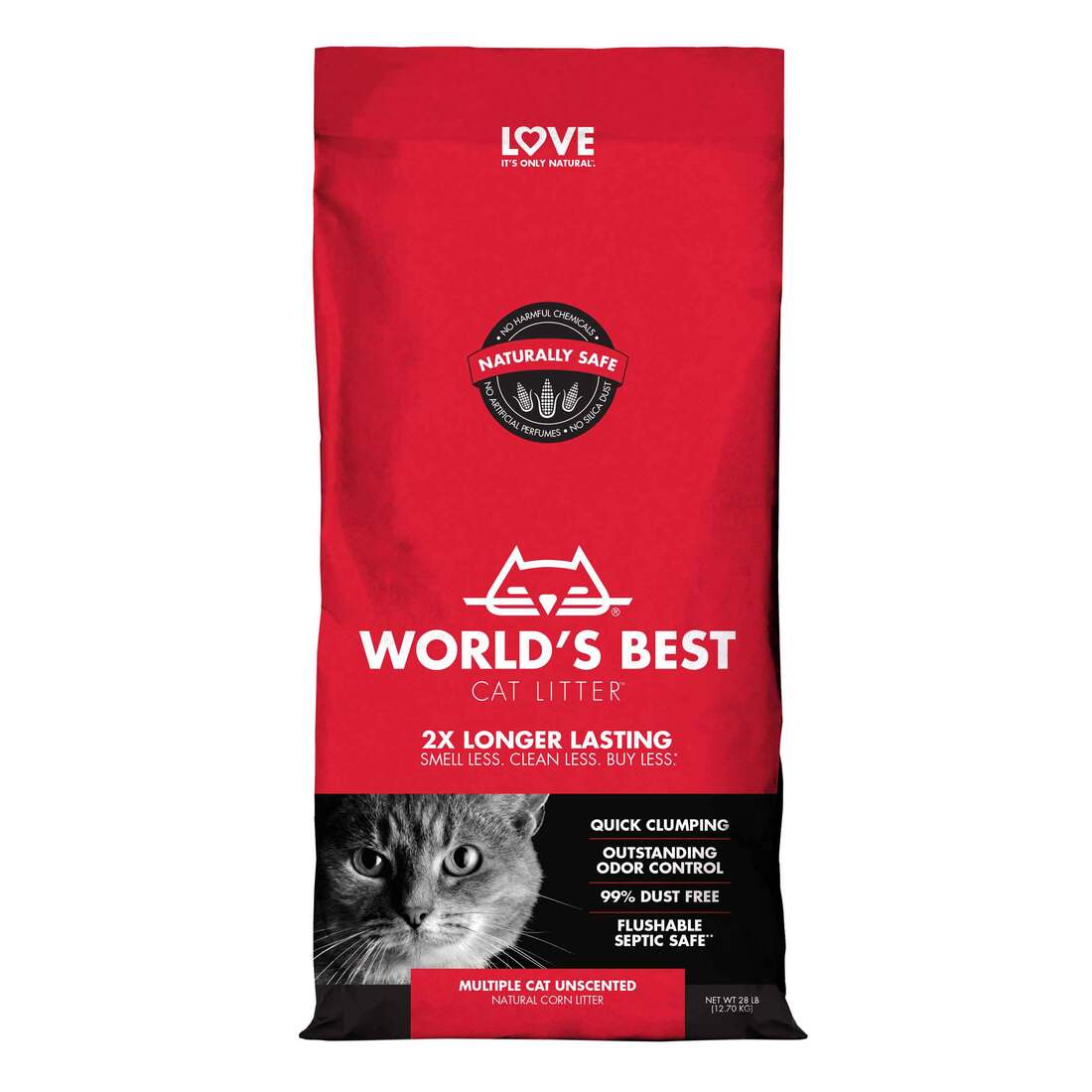 World's Best Cat Litter Multiple Cat Unscented, 28 Pounds