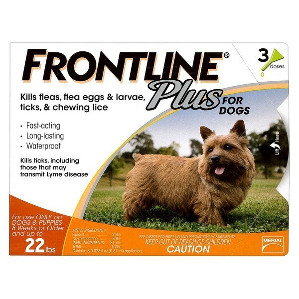 Frontline Plus Flea & Tick Control for Dogs, 11-22 Pounds, 3 Pack