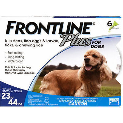 Frontline Plus Flea & Tick Control for Dogs, 23-44 Pounds, 6 Pack