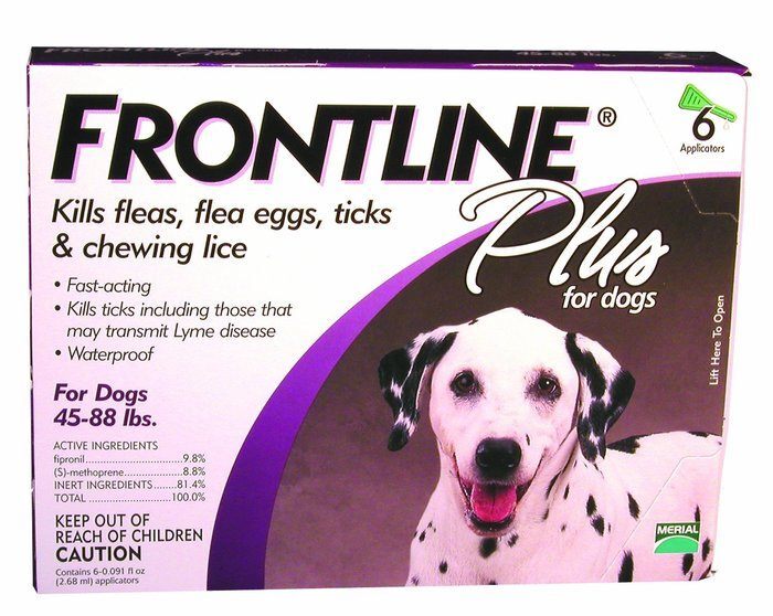 Frontline Plus Flea & Tick Control for Dogs, 45-88 Pounds, 6 Pack