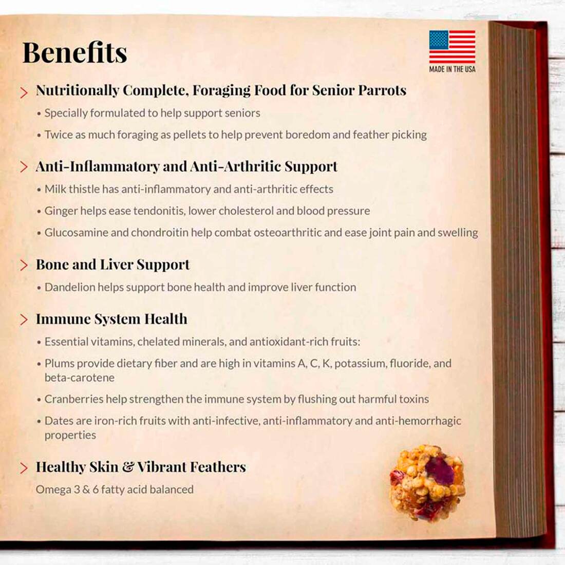 Lafeber Senior Bird Nutri-Berries for Senior Parrots, 10 Ounces