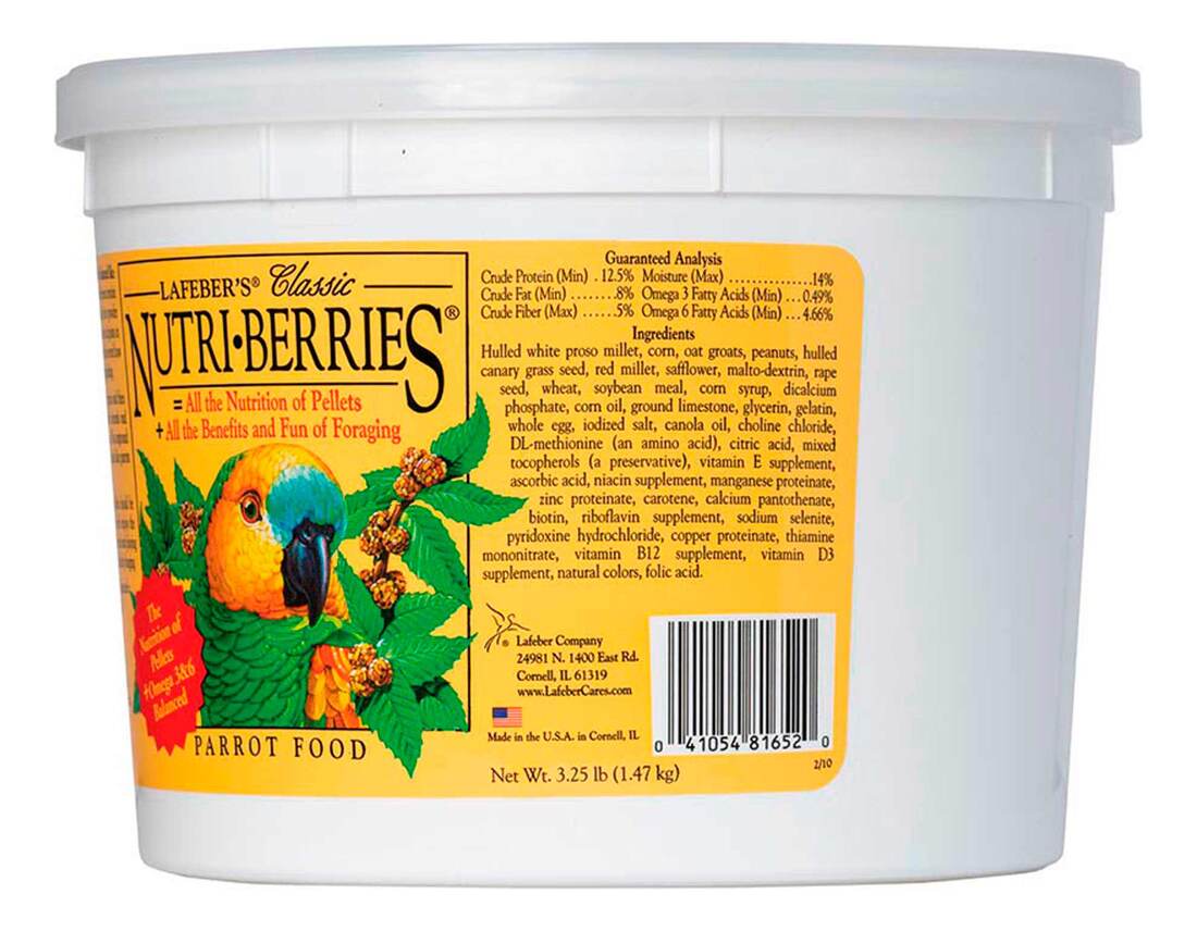 Lafeber Classic Nutri-Berries for Parrot, 3.25 Pounds