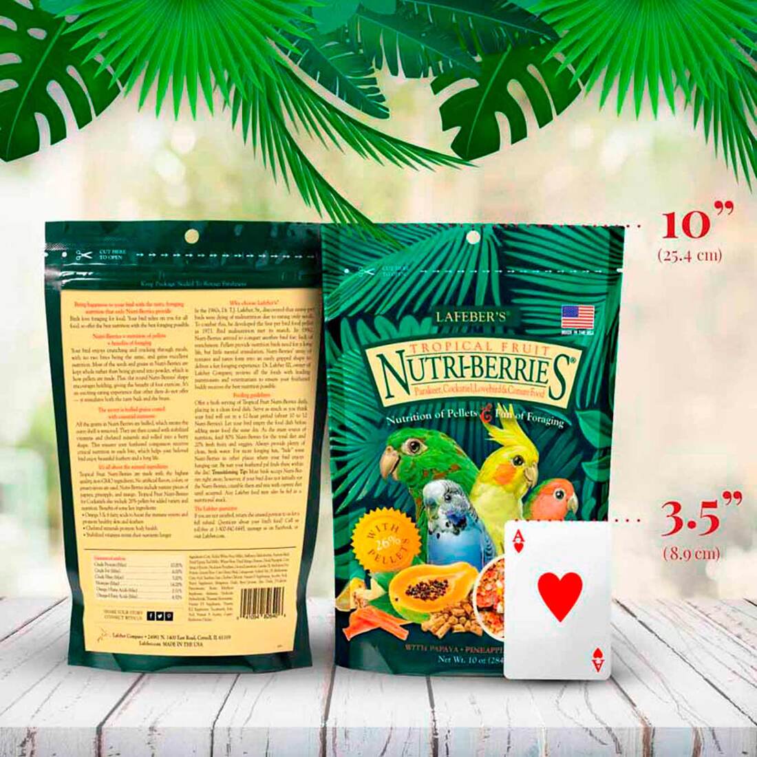 Lafeber Tropical Fruit Nutri-Berries for Keets, Tiels, Lovebirds & Conures, 10 Ounces