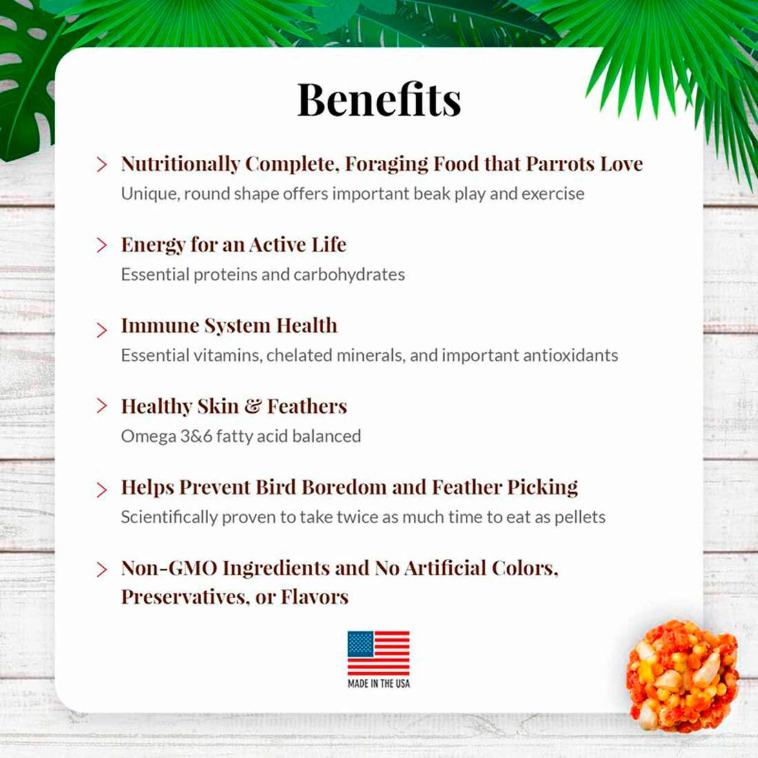 Lafeber Tropical Fruit Nutri-Berries for Parrots, 3 Pounds