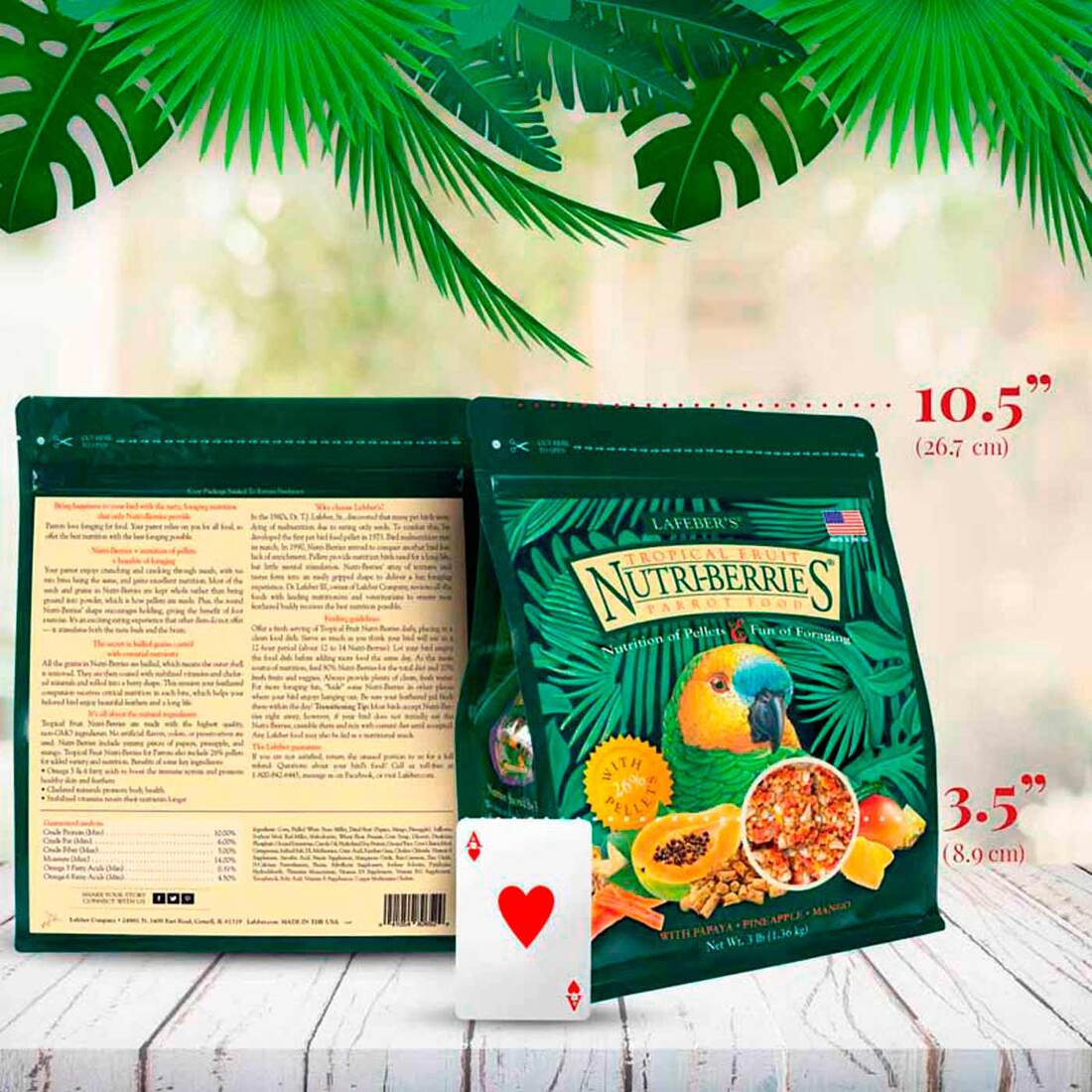 Lafeber Tropical Fruit Nutri-Berries for Parrots, 3 Pounds
