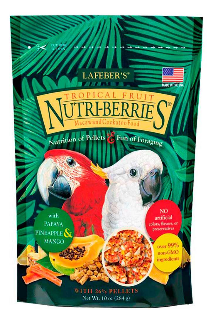 Lafeber Tropical Fruit Nutri-Berries for Macaws, 10 Ounces