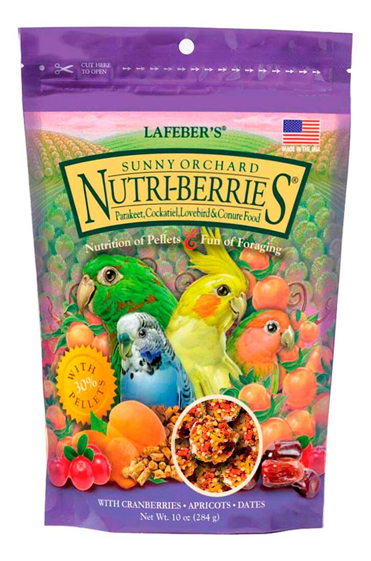 Lafeber Sunny Orchard Nutri-Berries for Keets, Tiels, Lovebirds & Conures, 10 Ounces