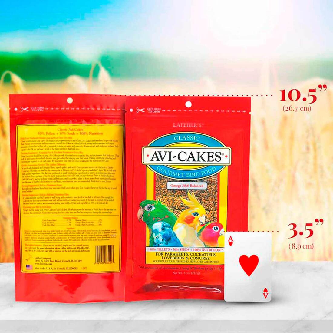 Lafeber Classic Avi-Cakes for Parakeets, Cockatiels & Conures, 8 Ounces