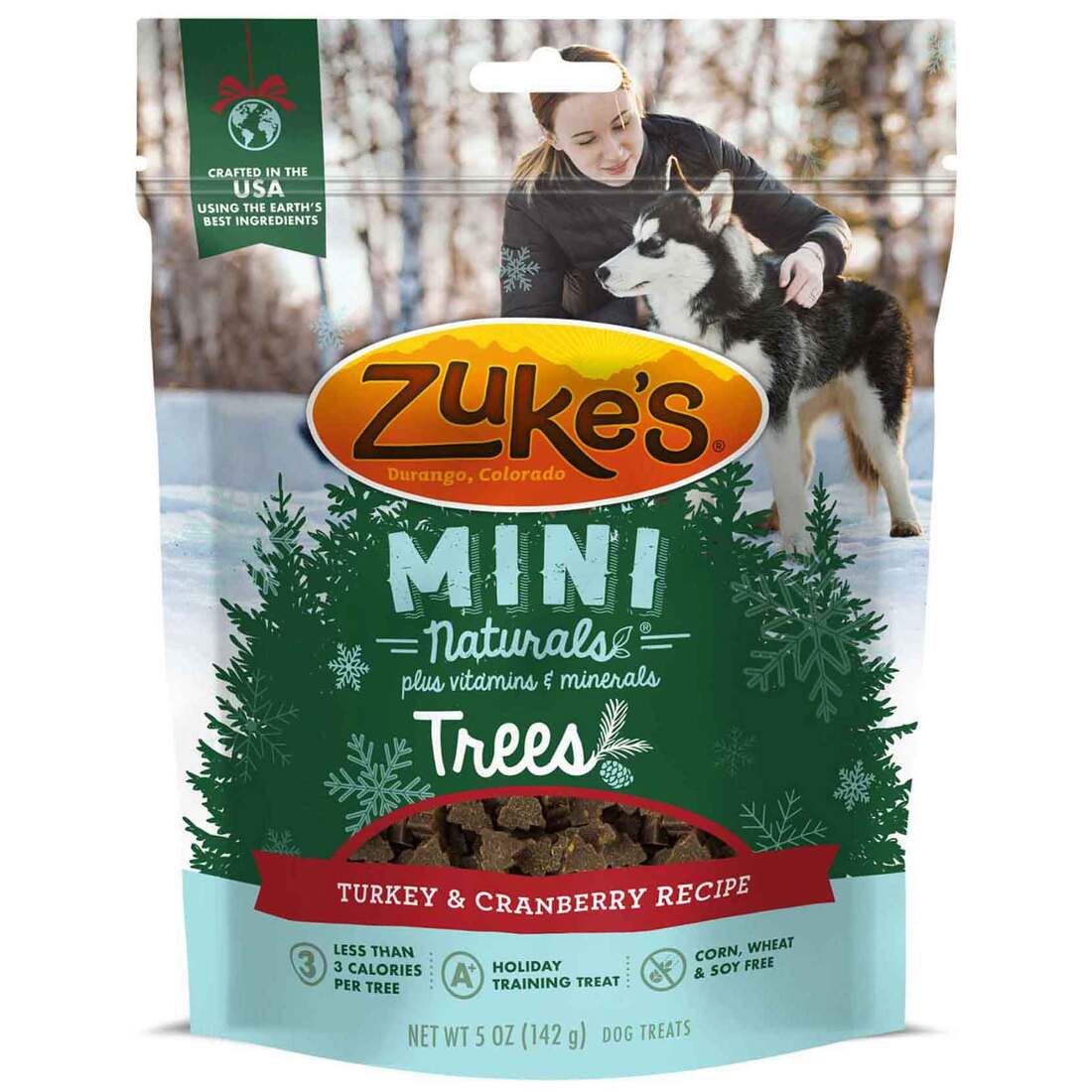 Zuke's Mini Naturals Trees Training Dog Treats Turkey & Cranberry