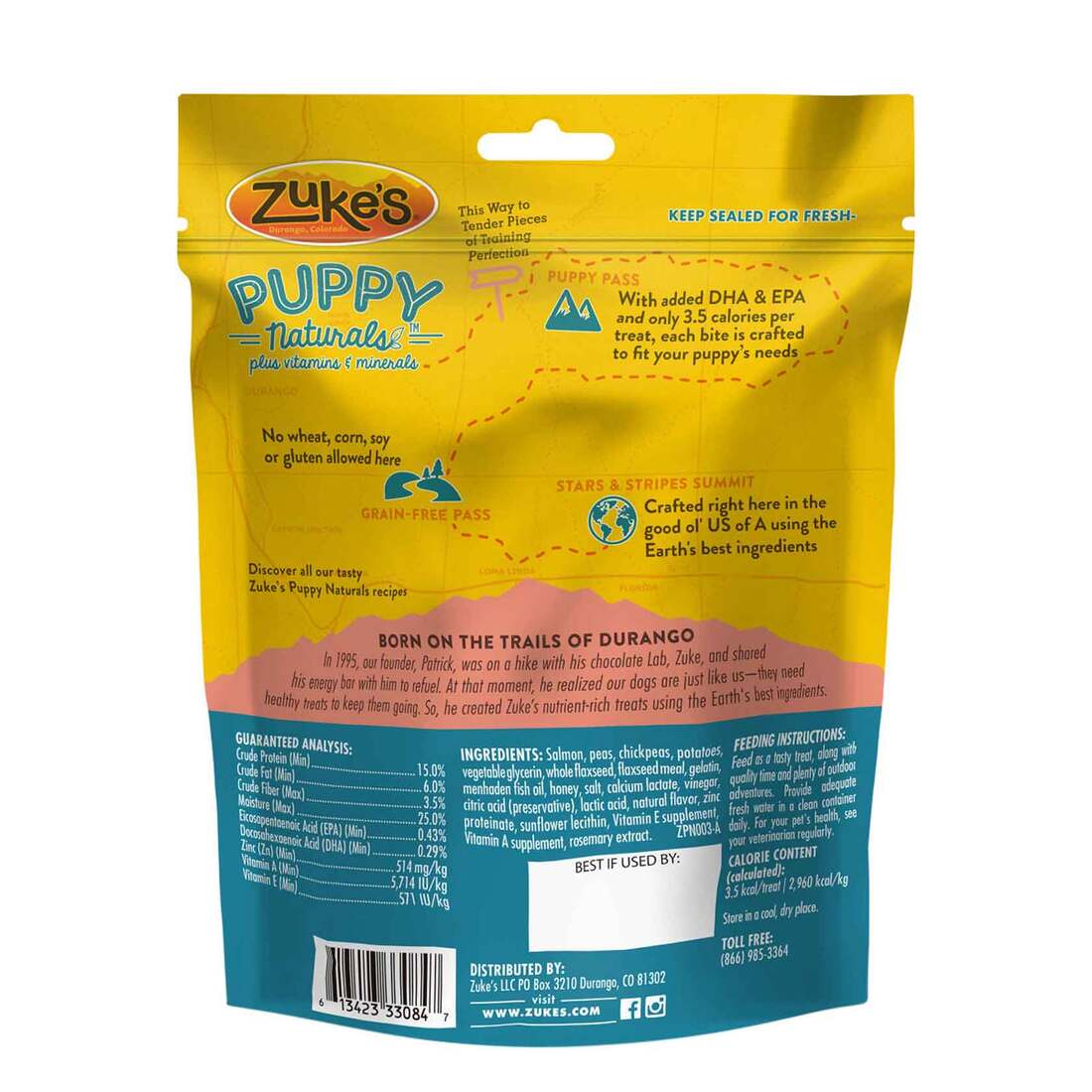 Zuke’s Puppy Naturals Puppy Training Treats for Dogs of All Sizes, Pet Treats made with Real Salmon,