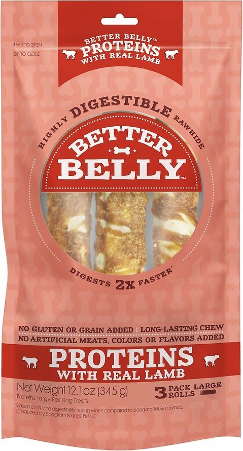 Better Belly Lamb Large Roll Dog Treats, 3 Count