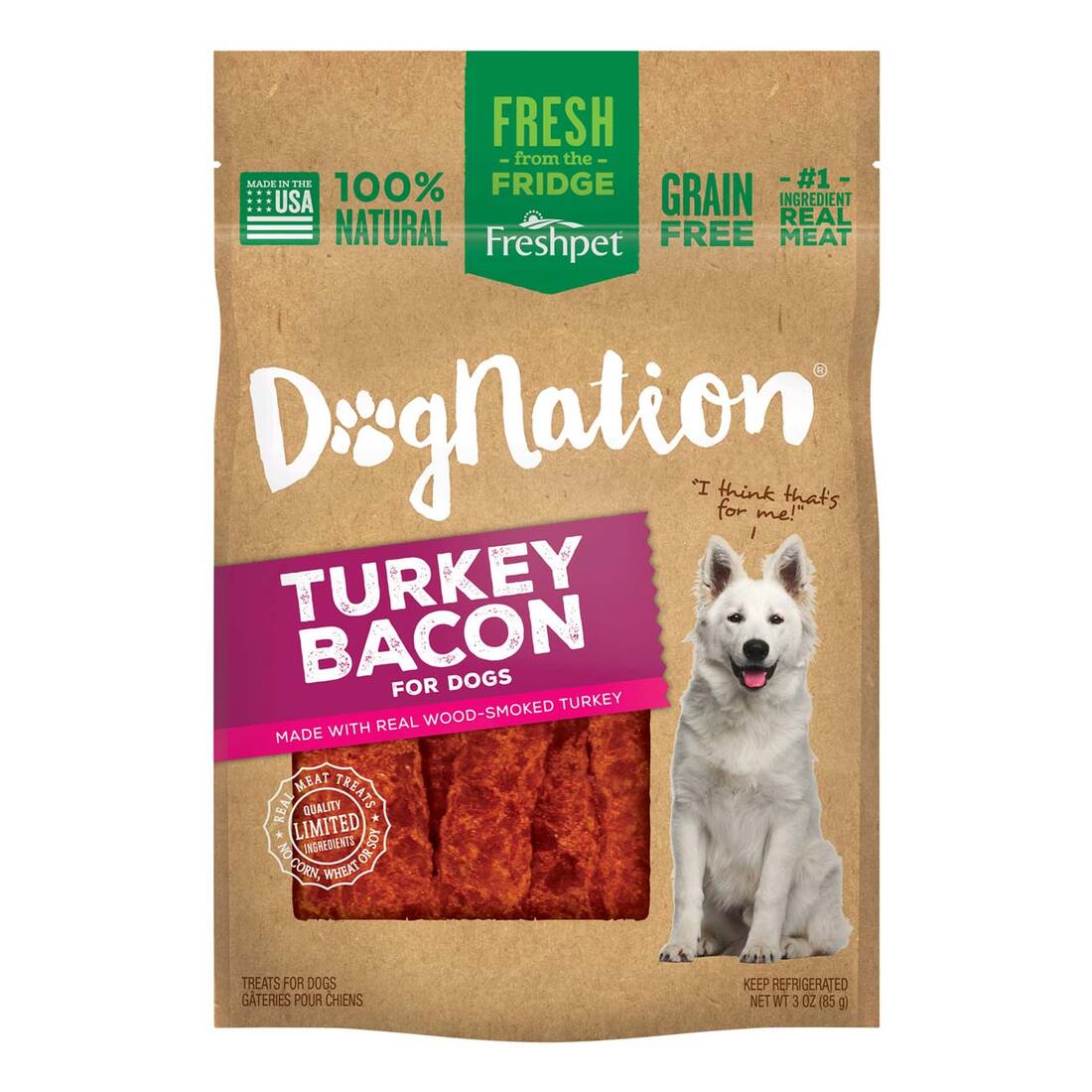 Freshpet Dognation Turkey Bacon Treats, 3 Ounces - Not Available for Delivery