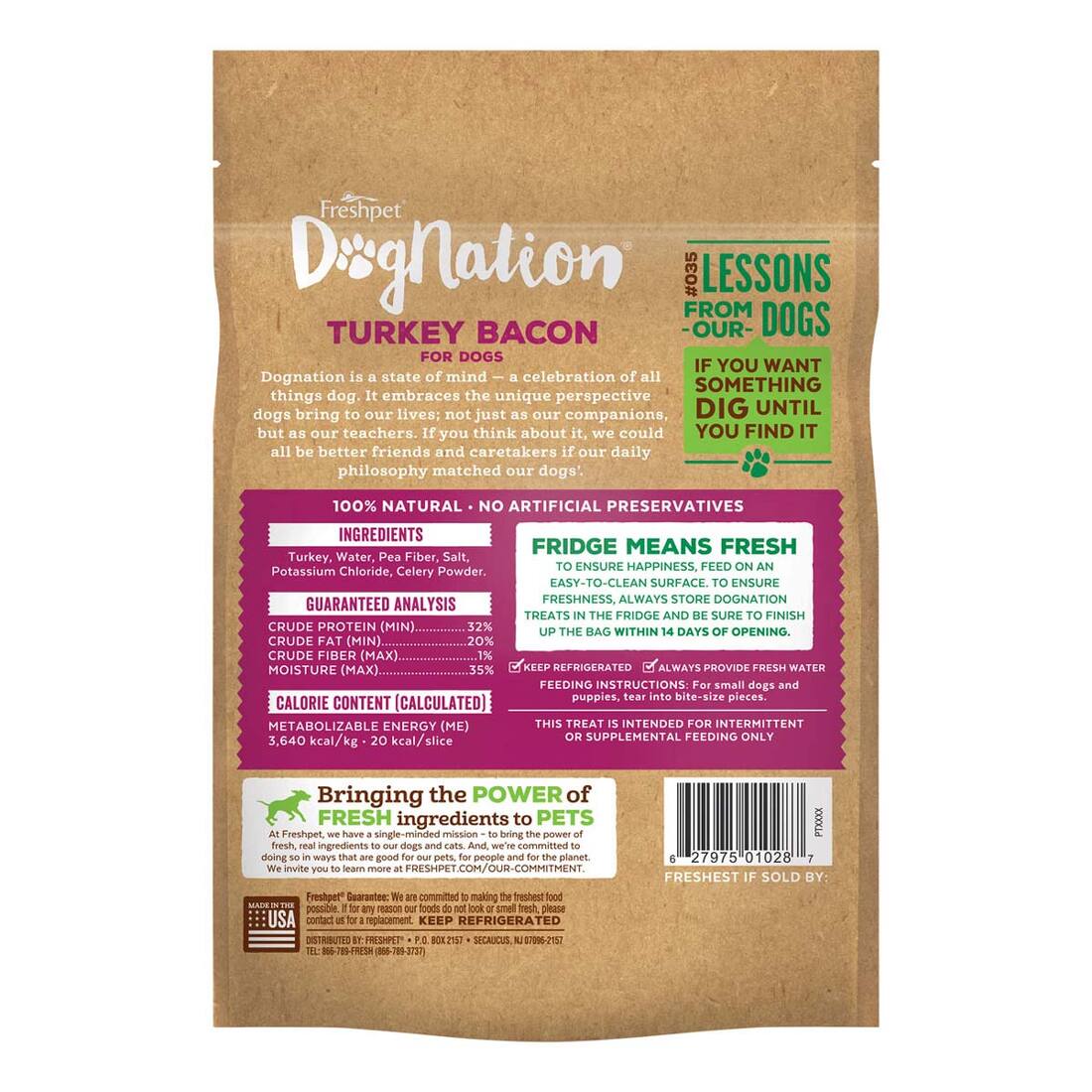 Freshpet Dognation Turkey Bacon Treats, 3 Ounces - Not Available for Delivery