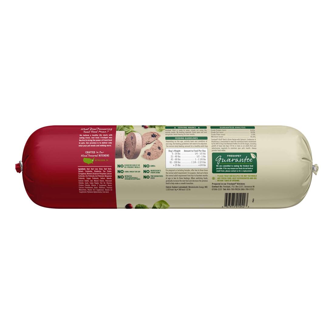 Freshpet Vital Grain-Free Beef & Bison Fresh Dog Food, 5 Pounds- Not Available for Delivery