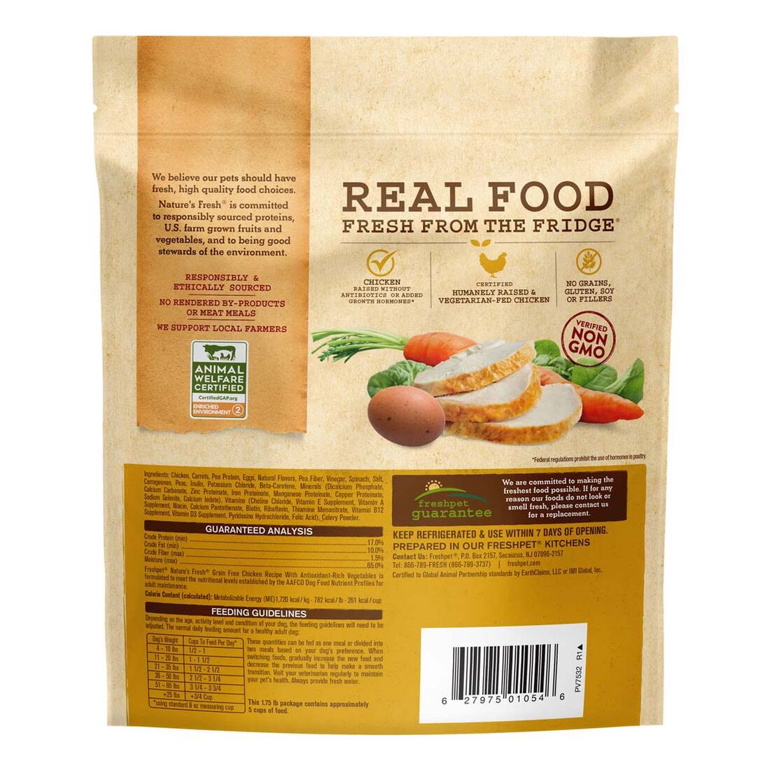 Freshpet Nature's Fresh Complete Meal Chicken Fresh Dog Food, 1.75 Pounds - Not Available for Delive