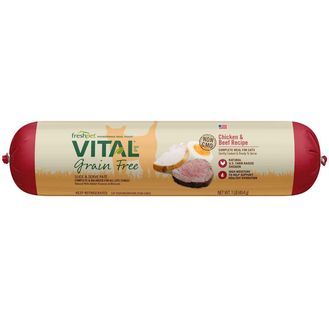 Vital Cat Food Slice/serve Gf Chicken/beef 1lb