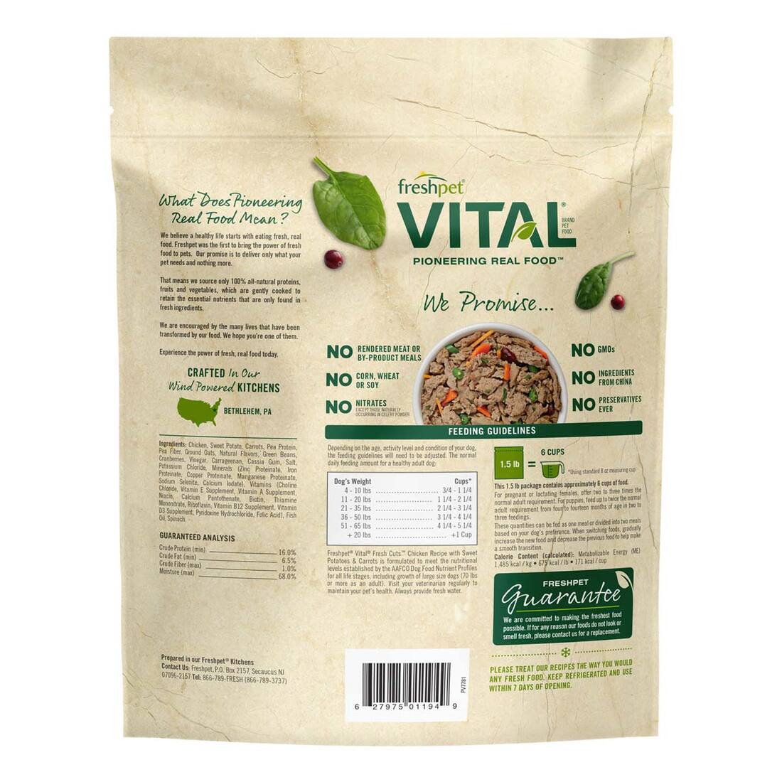 Freshpet Vital Fresh Cuts Shredded Chicken Dog Food, 1.5 Pounds - Not Available for Delivery