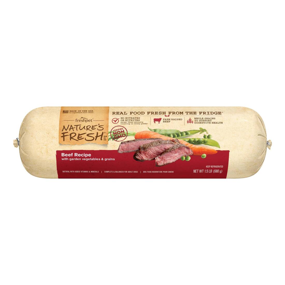 Freshpet Nature's Fresh Beef Fresh Dog Food, 1.5 Pounds - Not Available for Delivery