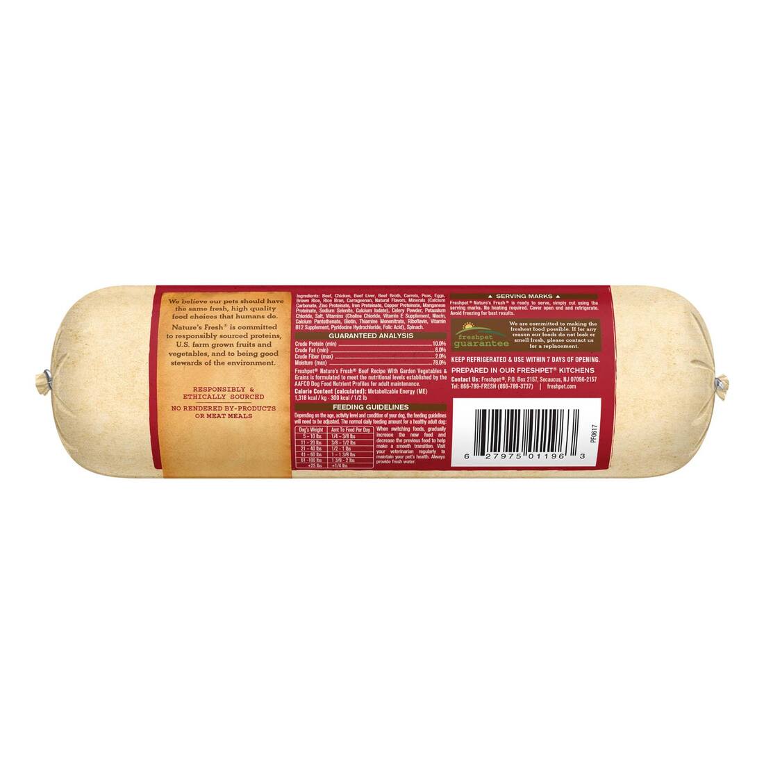 Freshpet Nature's Fresh Beef Fresh Dog Food, 1.5 Pounds - Not Available for Delivery