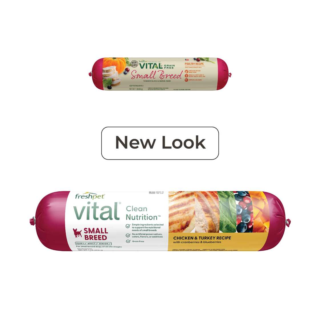 Dog Food Frozen Raw & Refrigerated Food Freshpet Vital Grain-Free Small ...