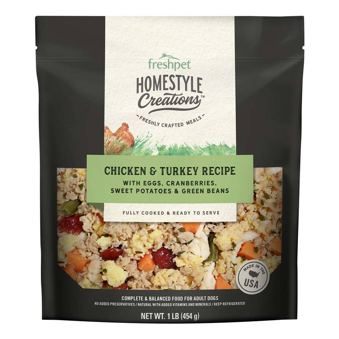 Freshpet Homestyle Creations Chicken & Turkey with Veggies Fresh Dog Food, 1 Pound - Not Available f
