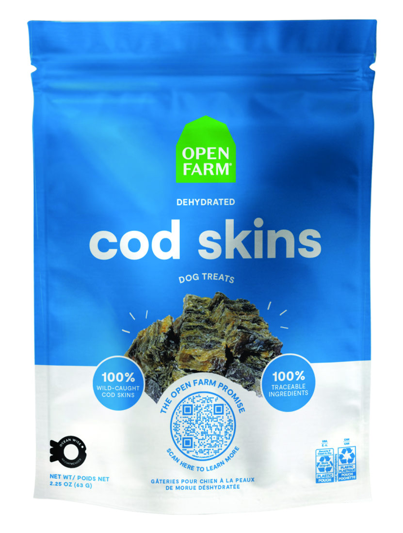 Open Farm Dehydrated Cod Skins Dog Treat, 2.25 Ounces