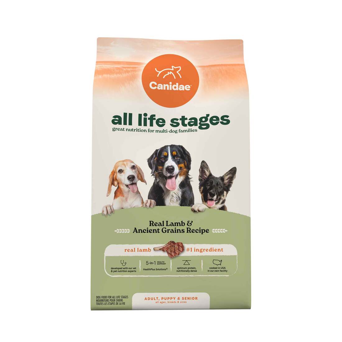 Canidae All Life Stages Dry Dog Food, Real Lamb & Ancient Grains Recipe, 5 Pounds