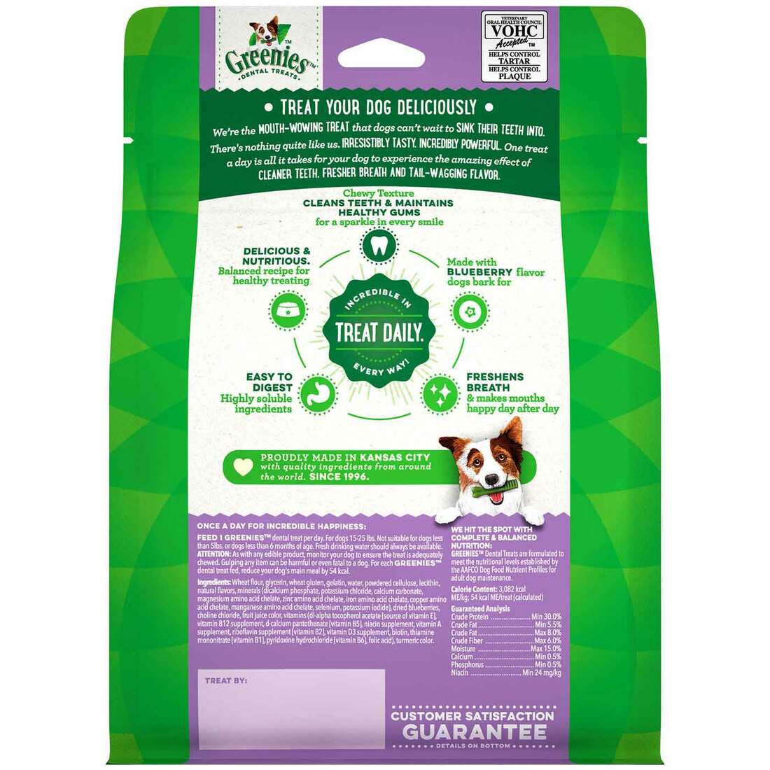 GREENIES Petite Natural Dog Dental Care Chews Oral Health Dog Treats Blueberry Flavor, 12 Ounce Pack