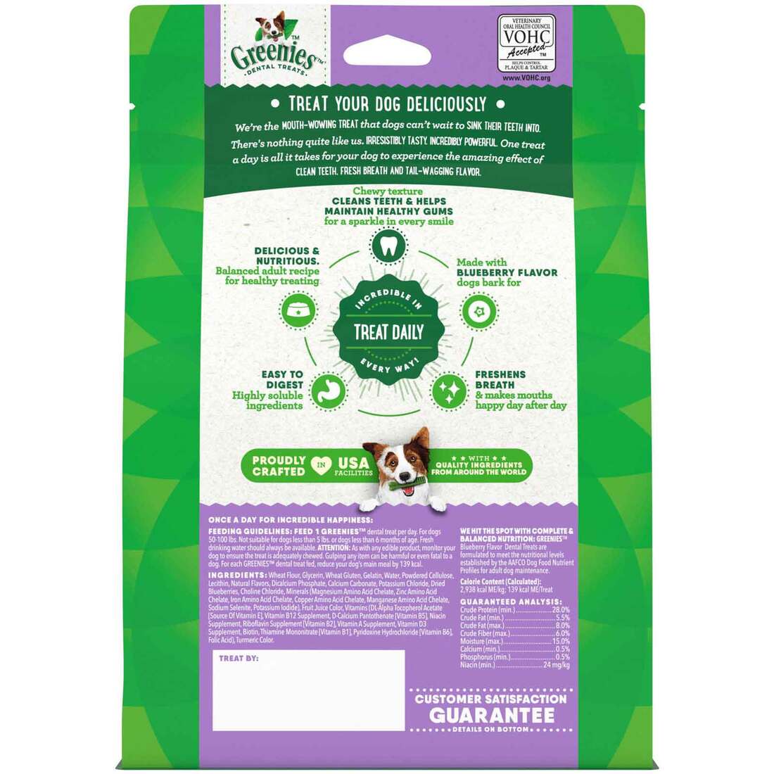 GREENIES Large Natural Dog Dental Care Chews Oral Health Dog Treats Blueberry Flavor, 12 Ounce Pack 