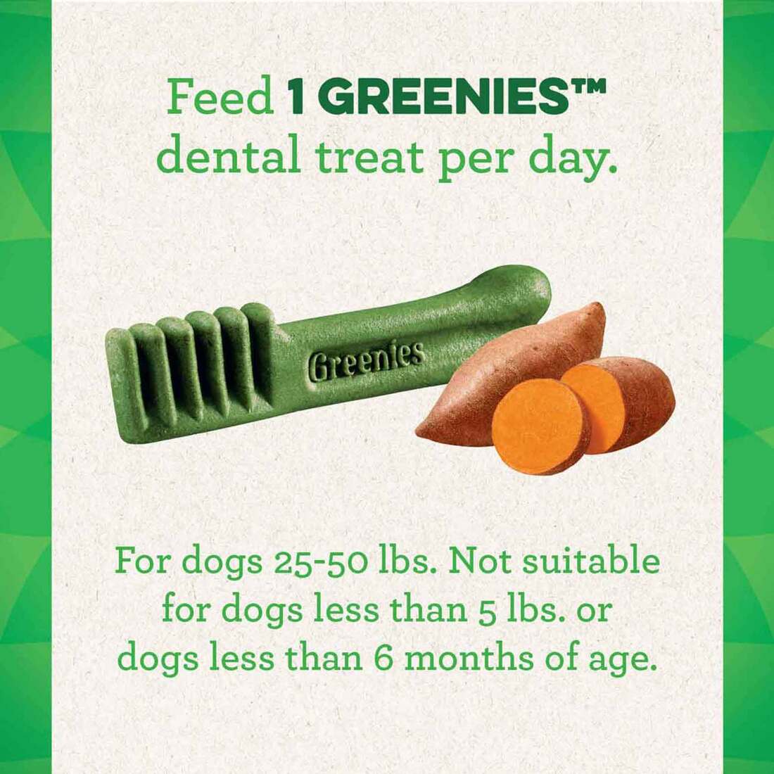 GREENIES Regular Natural Dog Dental Treats, Sweet Potato Flavor, 12 Ounce Pack (12 Treats)