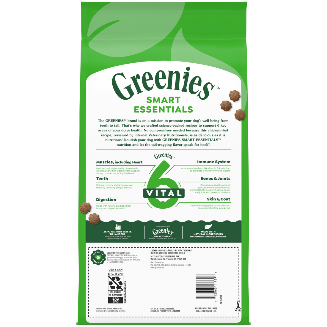 Greenies Smart Essentials Adult High Protein Dry Dog Food, Real Chicken & Rice Recipe, 6 Pound Bag