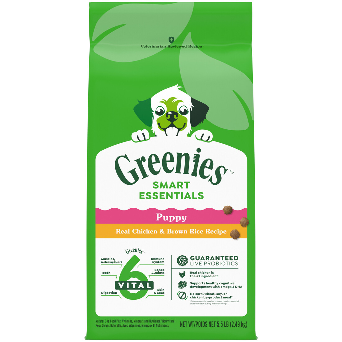 Greenies Smart Essentials Puppy High Protein Dry Dog Food, Real Chicken & Brown Rice Recipe, 5.5 Pou