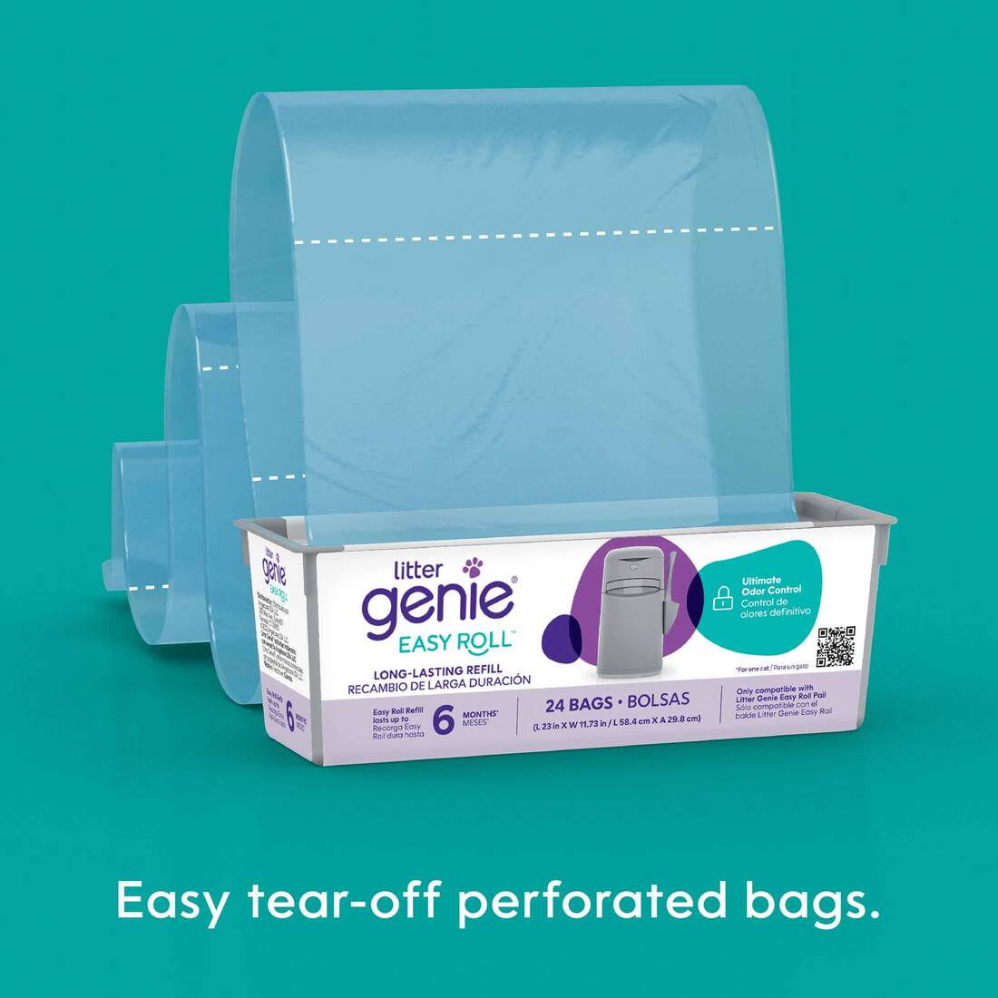Litter Genie Cat Supplies Easy Roll Refills, 24 Bags