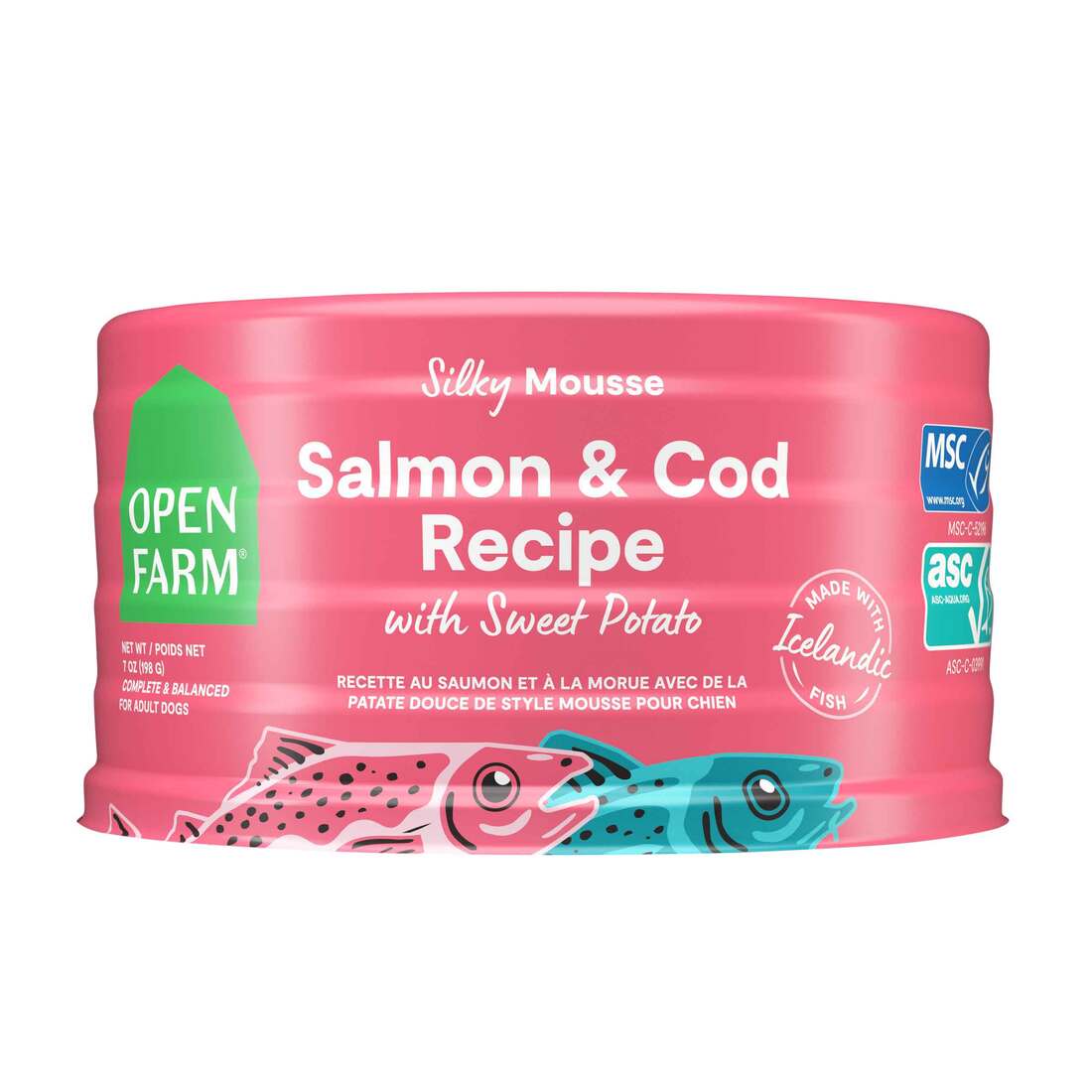 Open Farm Silky Mousse Wet Dog Food, Salmon, Cod, Sweet Potato, 7