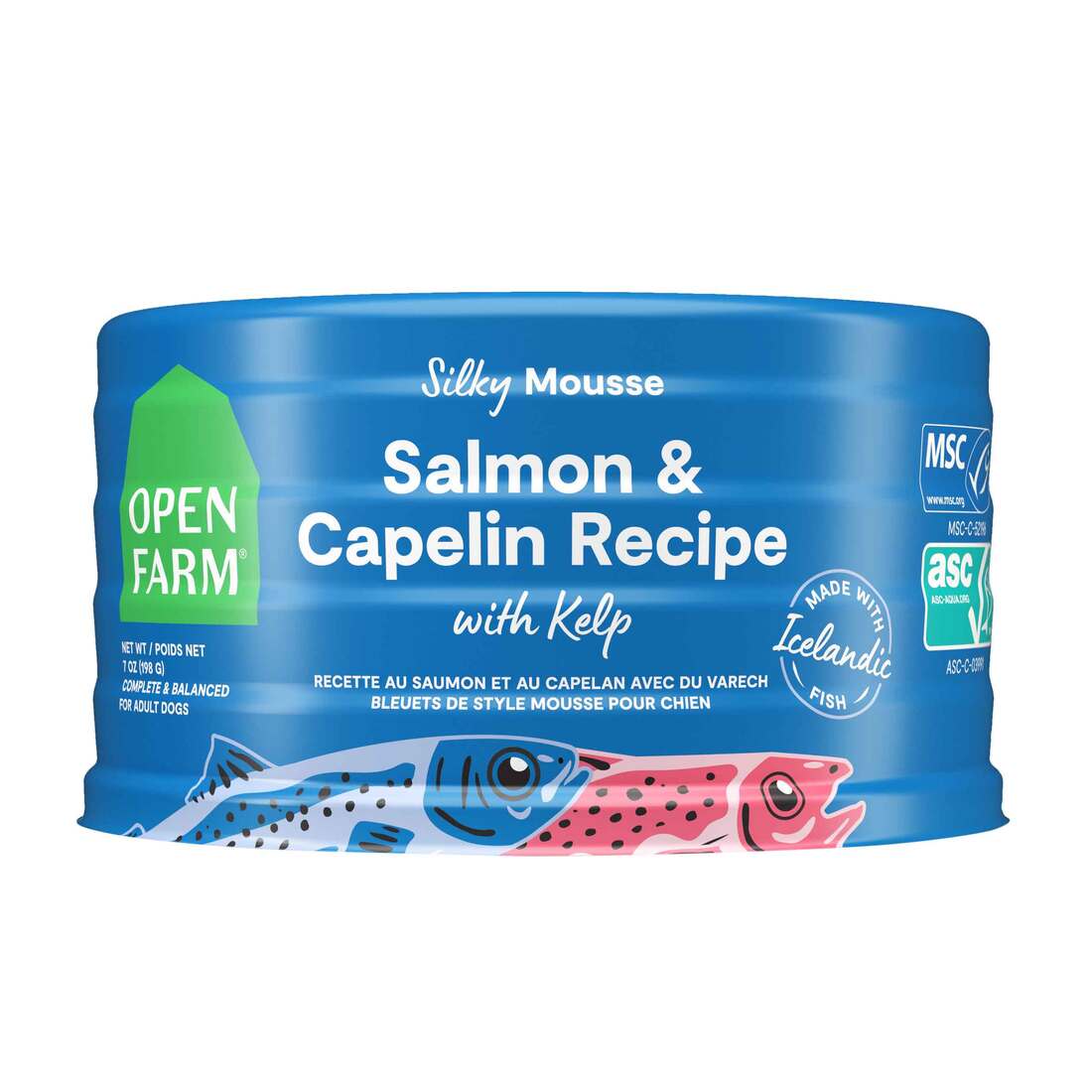 ドッグフード 45leaf Open Farm Silky Mousse Wet Dog Food, Salmon, Capelin, Kelp, 7