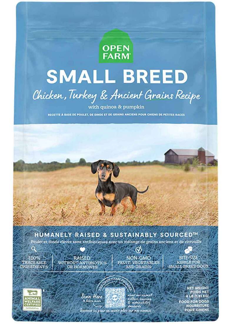 Open Farm Small Breed Ancient Grain Recipe Dry Dog Food, Turkey & Ancient Grains Recipe, 11 Pounds