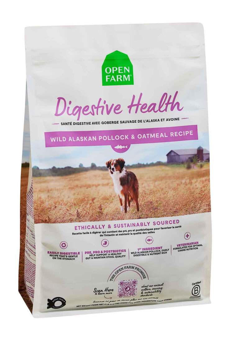 Open Farm Digestive Health Dry Dog Food, Pollock and Oatmeal, 4
