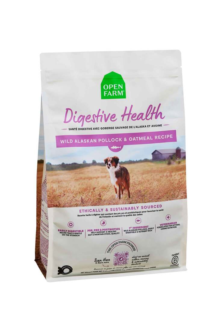 Open Farm Digestive Health Dry Dog Food, Pollock and Oatmeal, 22
