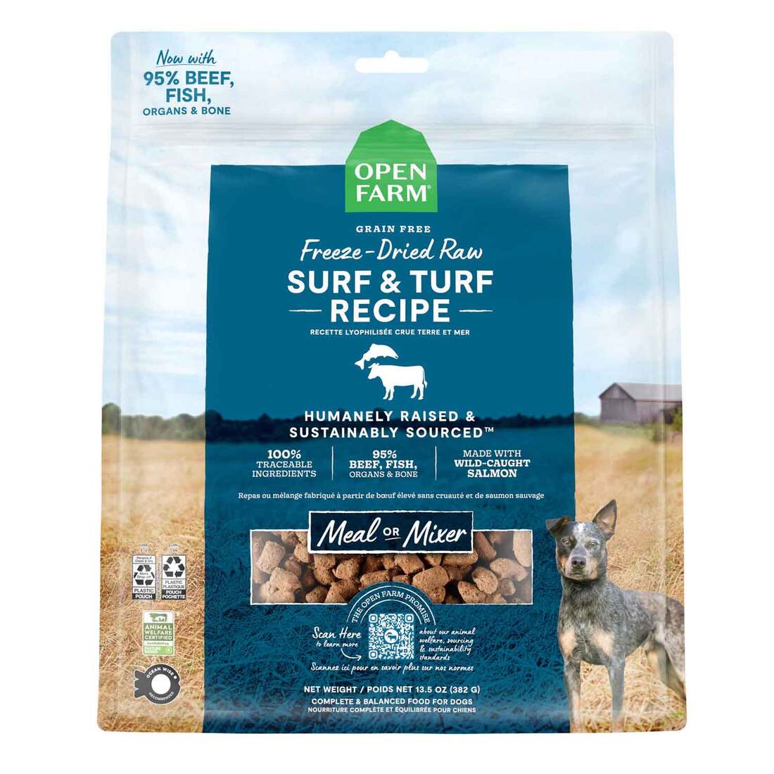 Open Farm Freeze Dried Morsels Dry Dog Food, Surf and Turf, 22 Ounces