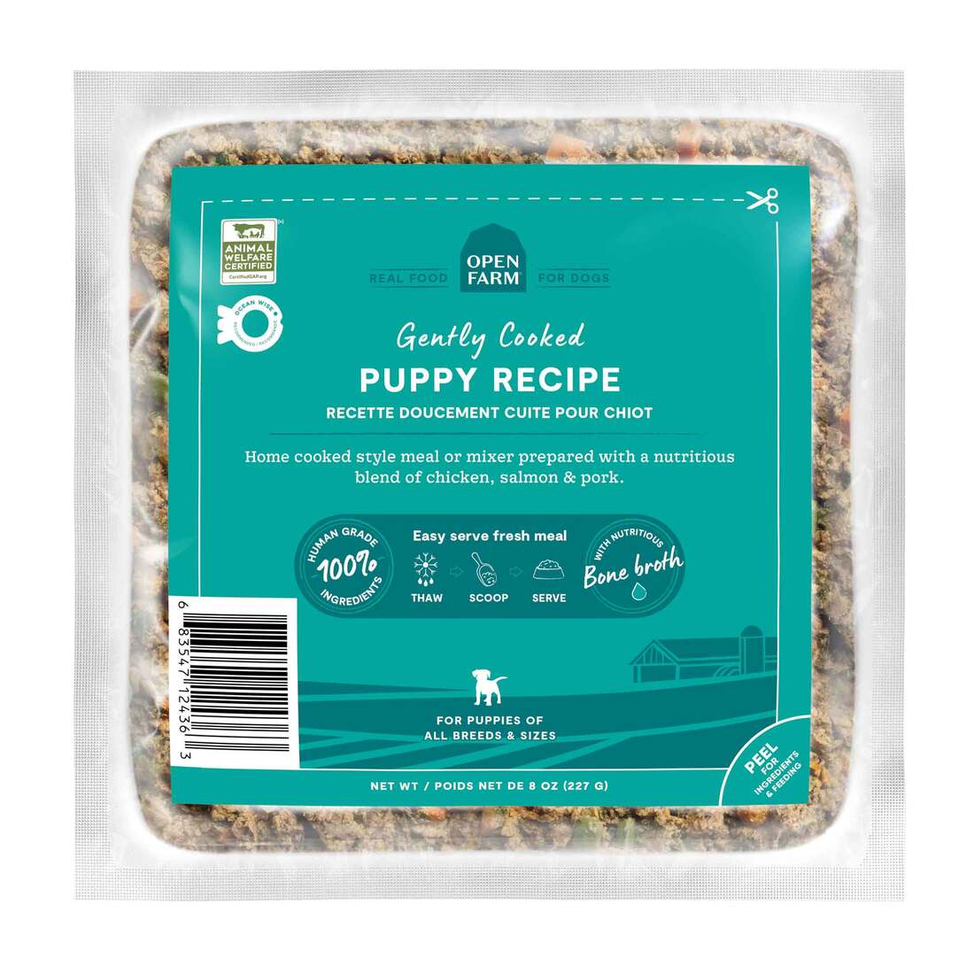 Open Farm Frozen Gently Cooked Dog Food, Puppy, Chicken, 8 Ounces - Not Available For Delivery