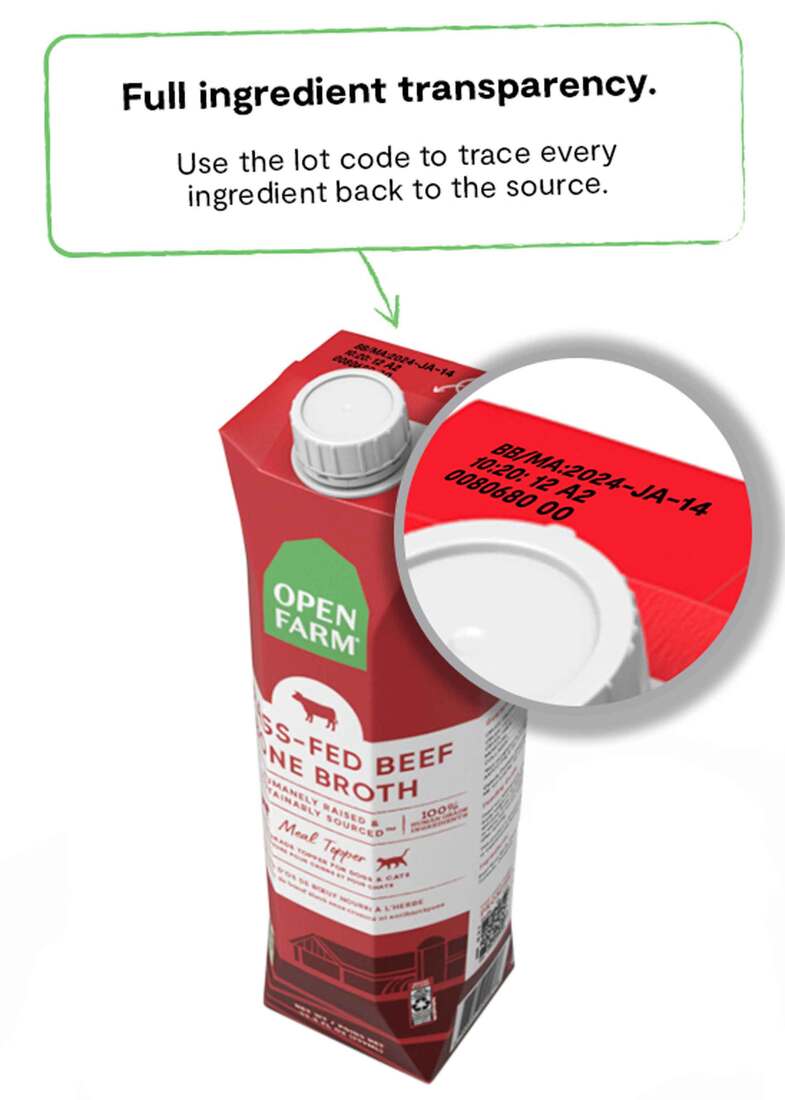 Open Farm Grass-Fed Beef Bone Broth for Dogs & Cats, 32 Ounces