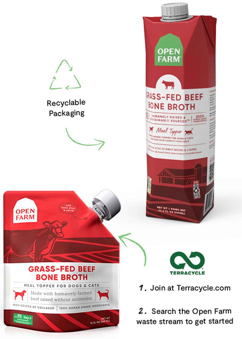 Open Farm Grass-Fed Beef Bone Broth for Dogs & Cats, 32 Ounces