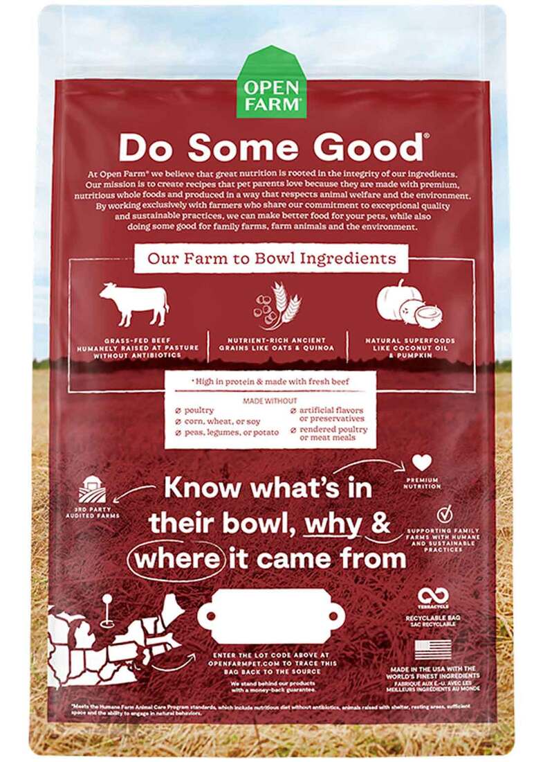 Open Farm Dry Dog Food, Ancient Grain Beef, 4 Pounds